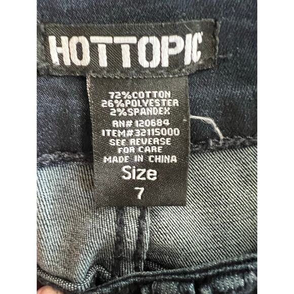 Hot Topic Butterflies & Skulls Low-Rise Girls Flare Jean, Y2K, Gothic, Size 7 - Picture 9 of 14